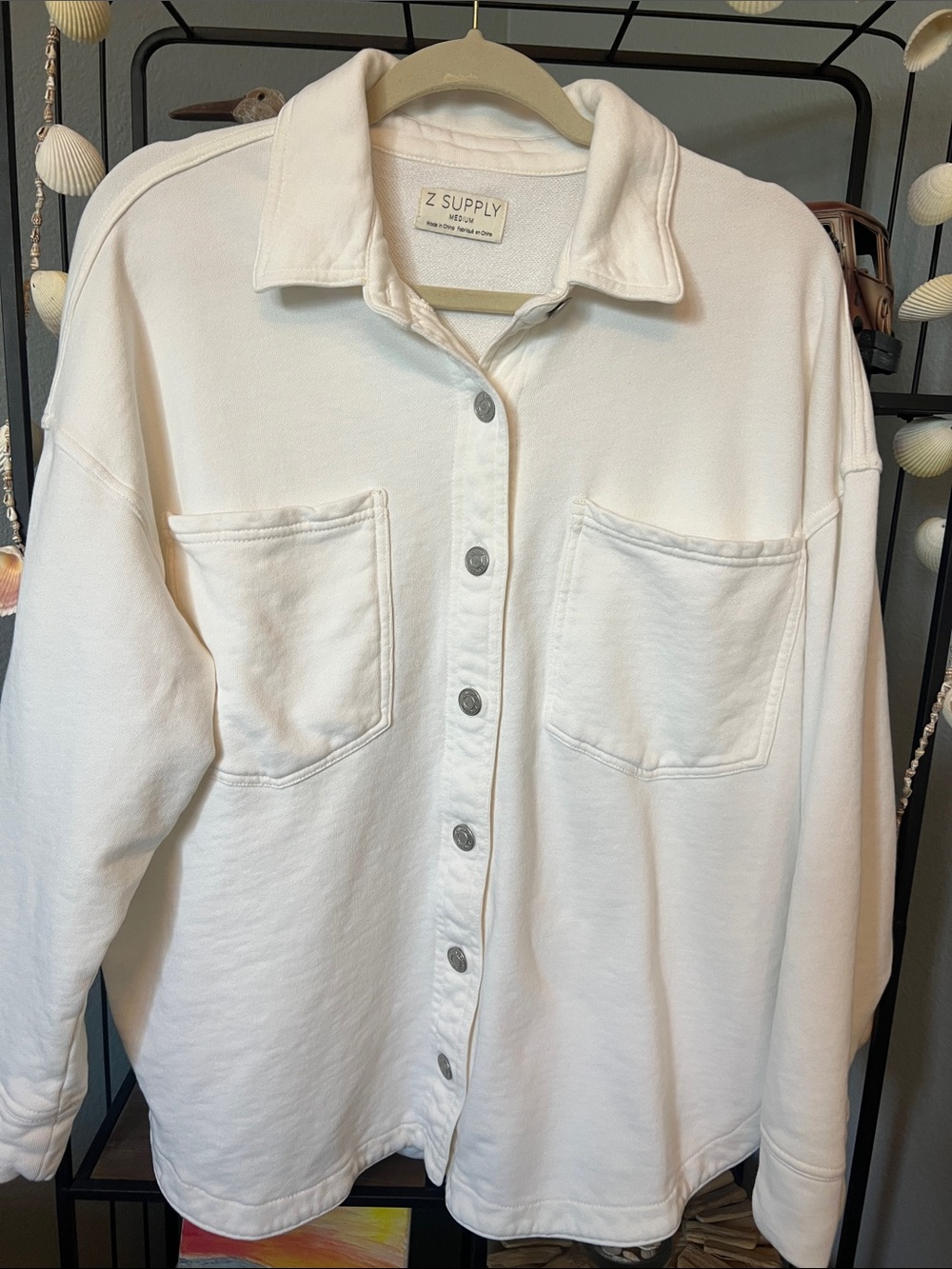 Like New Z Supply women's All Day Knit Jacket in Cream size M
